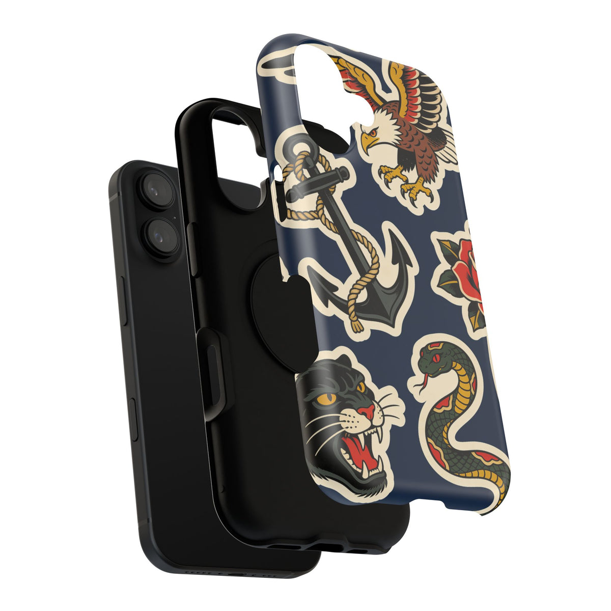 Vintage Tattoo Anchor & Eagle Impact-Resistant Phone Case