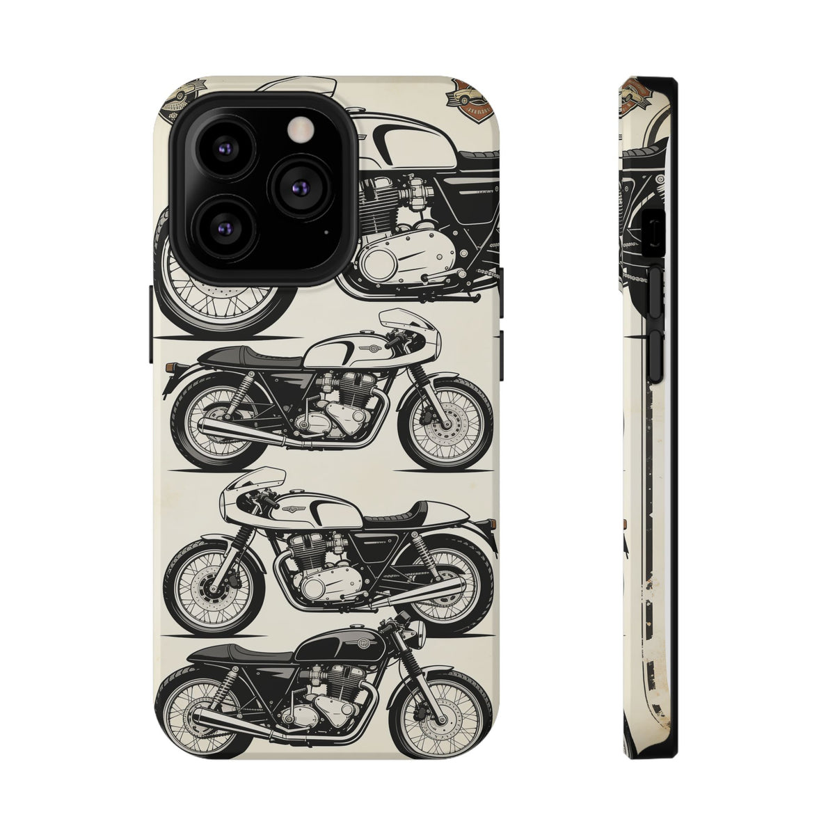Retro Motorcycle Impact Phone Case — Vintage Cafe Racer Design