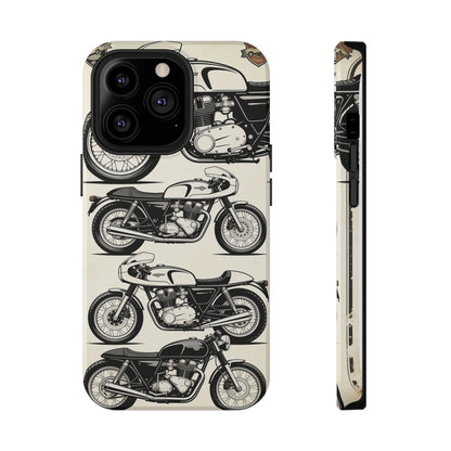 Retro Motorcycle Impact Phone Case — Vintage Cafe Racer Design