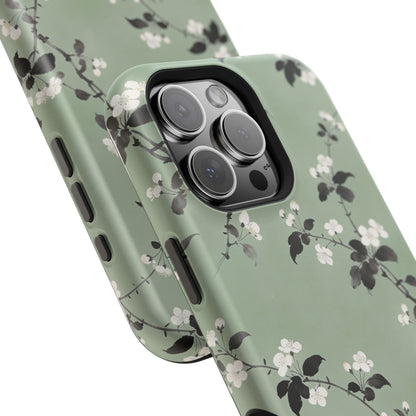Floral Branch Impact-Resistant Phone Case — Green Botanical Protection