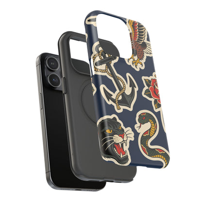 Vintage Tattoo Anchor & Eagle Impact-Resistant Phone Case