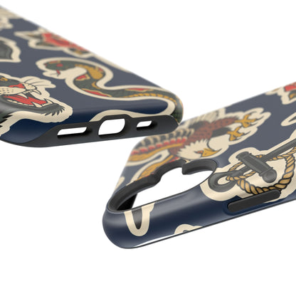 Vintage Tattoo Anchor & Eagle Impact-Resistant Phone Case