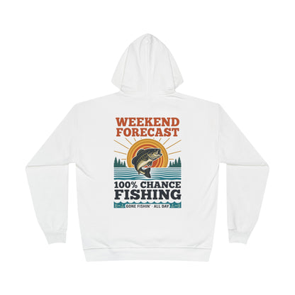 Gone Fishin' Hoodie — Retro 70s Bass Fishing Print, Weekend Forecast Angler Gift, Vintage Lake Life Pullover