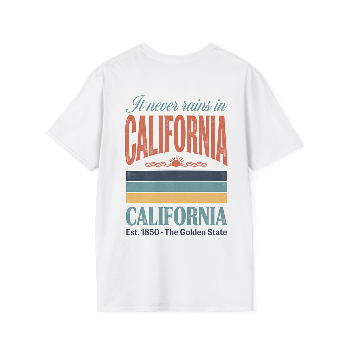 Golden State Vibes California T-Shirt | Palm Trees Sunset Surf Graphic