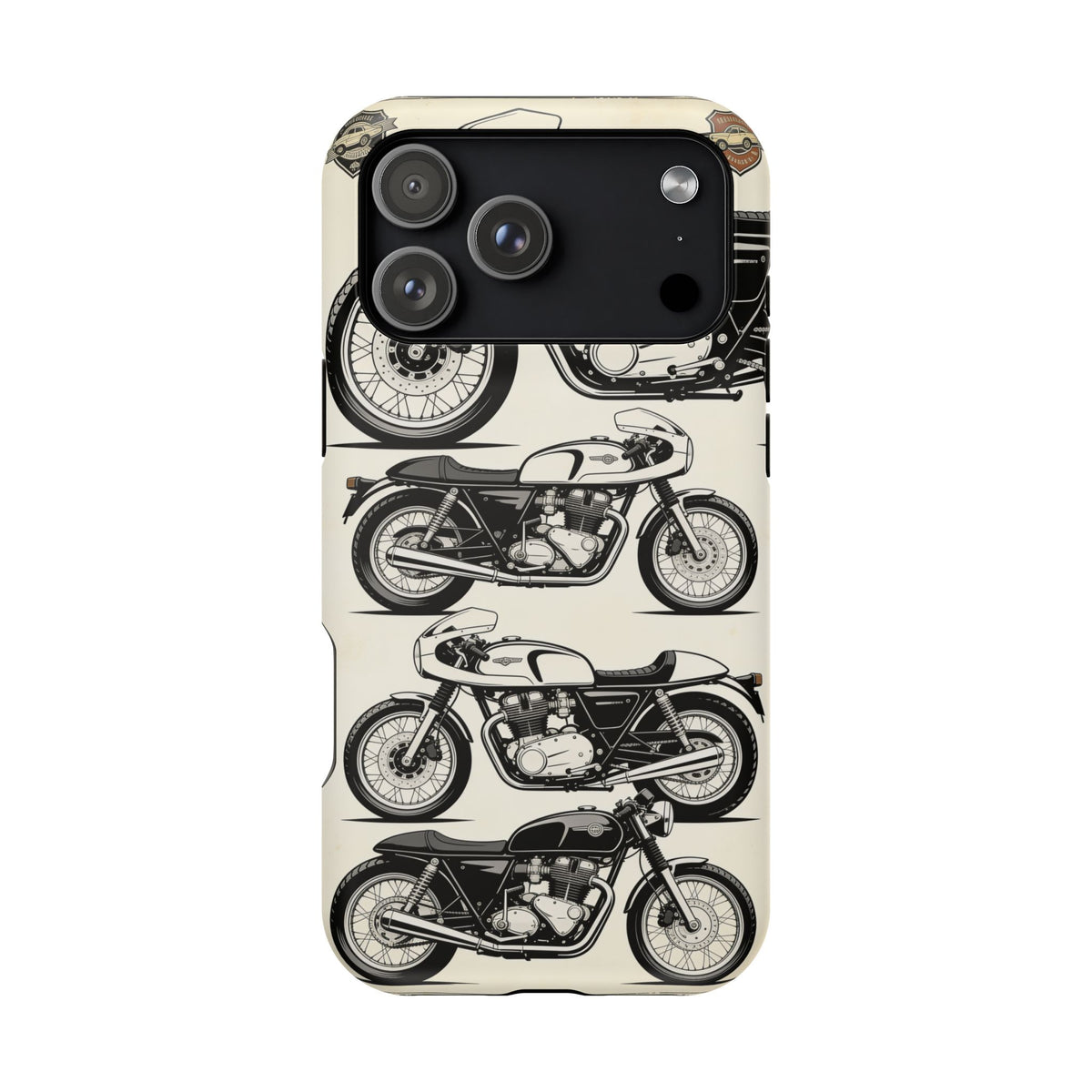 Retro Motorcycle Impact Phone Case — Vintage Cafe Racer Design