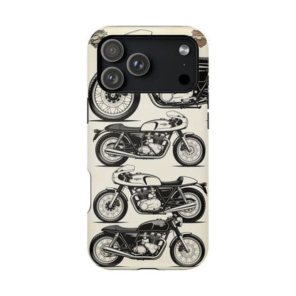 Retro Motorcycle Impact Phone Case — Vintage Cafe Racer Design