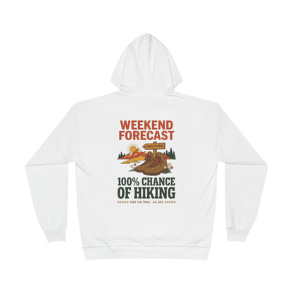 Trail Life Hoodie — Retro 70s Hiking Boots Print, Weekend Forecast Hiker Gift, Vintage National Park Unisex Pullover