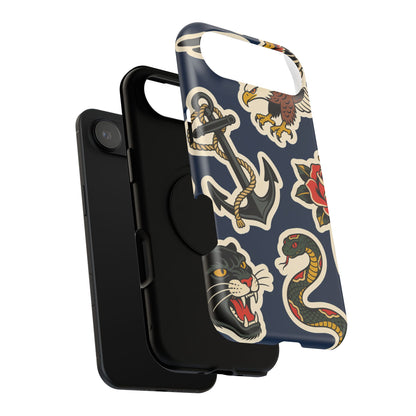 Vintage Tattoo Anchor & Eagle Impact-Resistant Phone Case