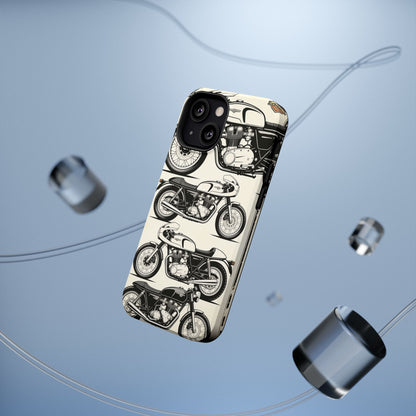 Retro Motorcycle Impact Phone Case — Vintage Cafe Racer Design