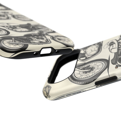 Retro Motorcycle Impact Phone Case — Vintage Cafe Racer Design