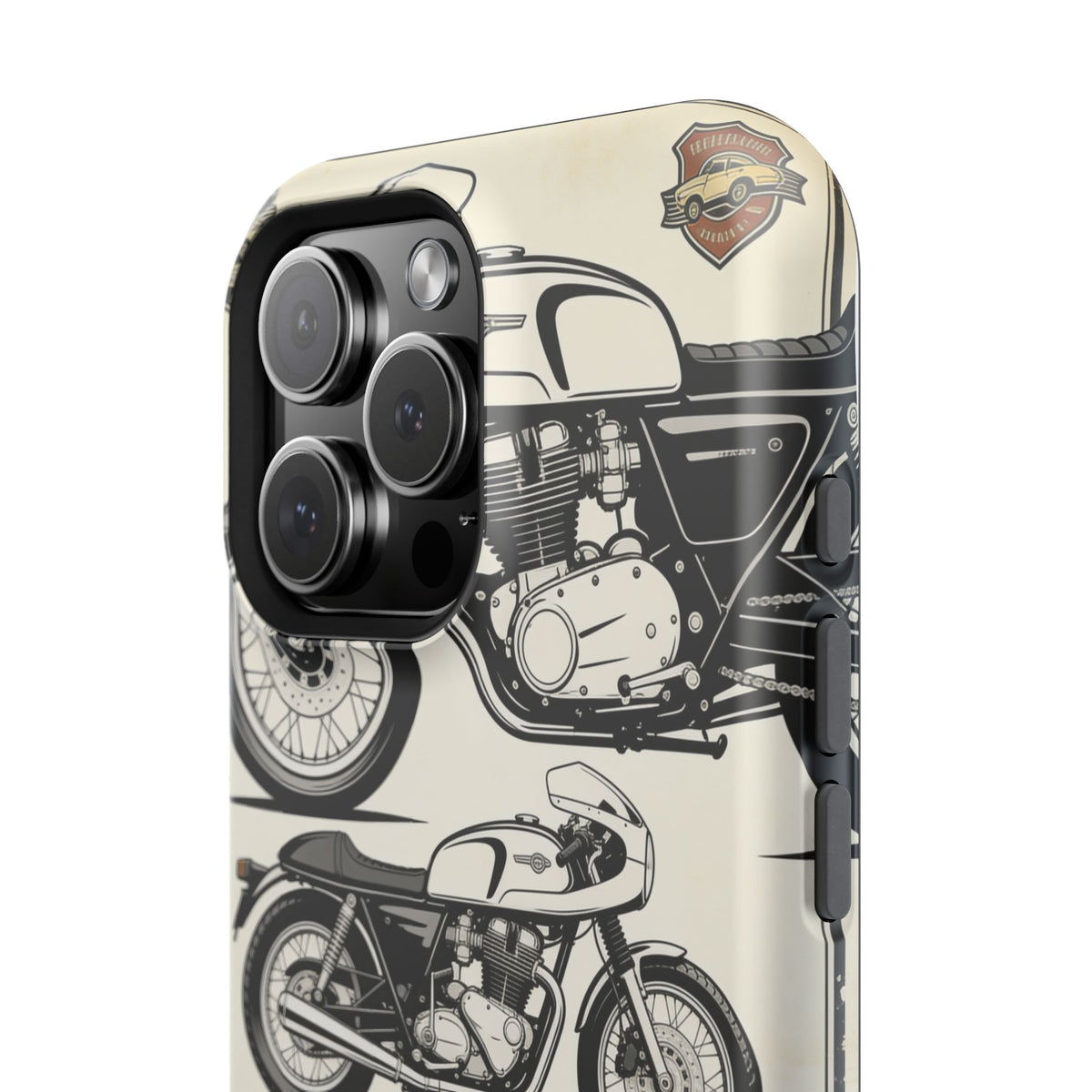 Retro Motorcycle Impact Phone Case — Vintage Cafe Racer Design