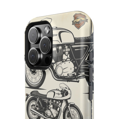 Retro Motorcycle Impact Phone Case — Vintage Cafe Racer Design
