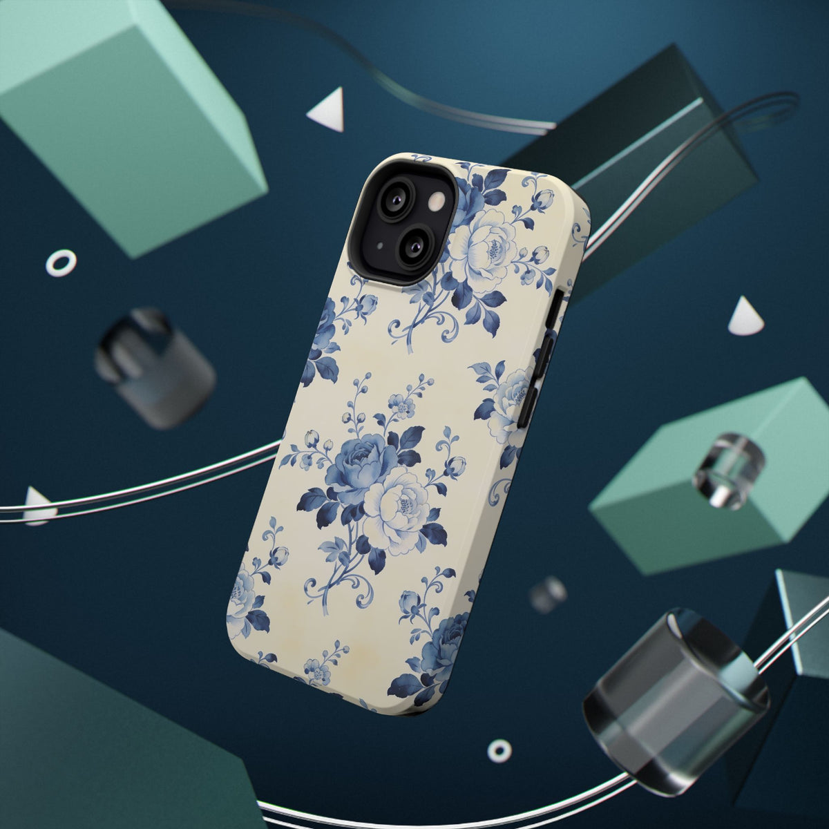 Floral Blue Rose Impact-Resistant Phone Case