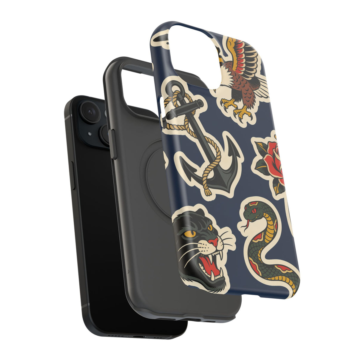 Vintage Tattoo Anchor & Eagle Impact-Resistant Phone Case
