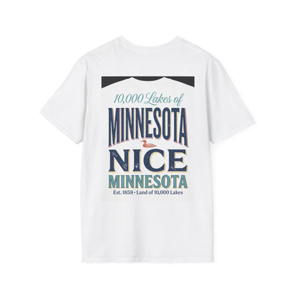 Land of 10,000 Lakes Minnesota T-Shirt | Retro Sunset State Outline