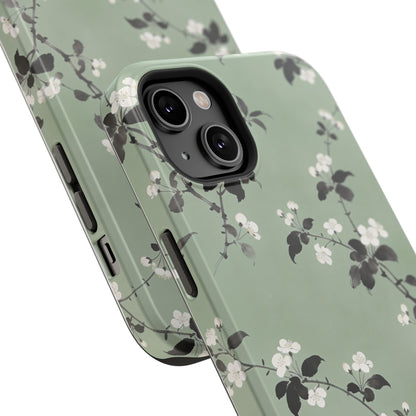 Floral Branch Impact-Resistant Phone Case — Green Botanical Protection