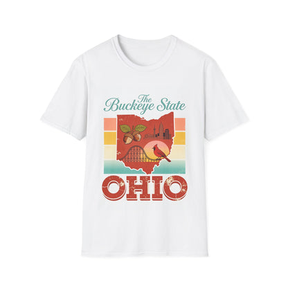 The Buckeye State Ohio T-Shirt | Vintage Ohio Map, Buckeyes & Skyline