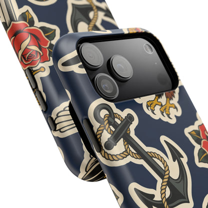 Vintage Tattoo Anchor & Eagle Impact-Resistant Phone Case