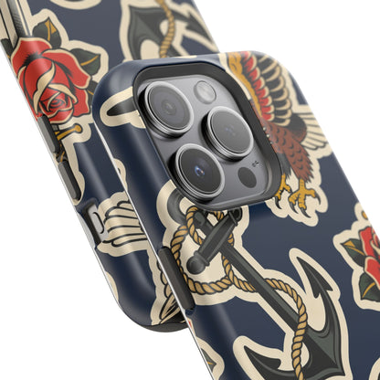 Vintage Tattoo Anchor & Eagle Impact-Resistant Phone Case