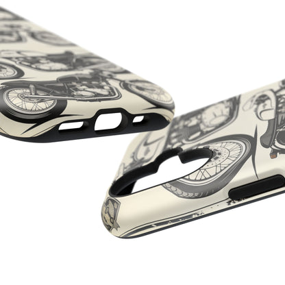 Retro Motorcycle Impact Phone Case — Vintage Cafe Racer Design