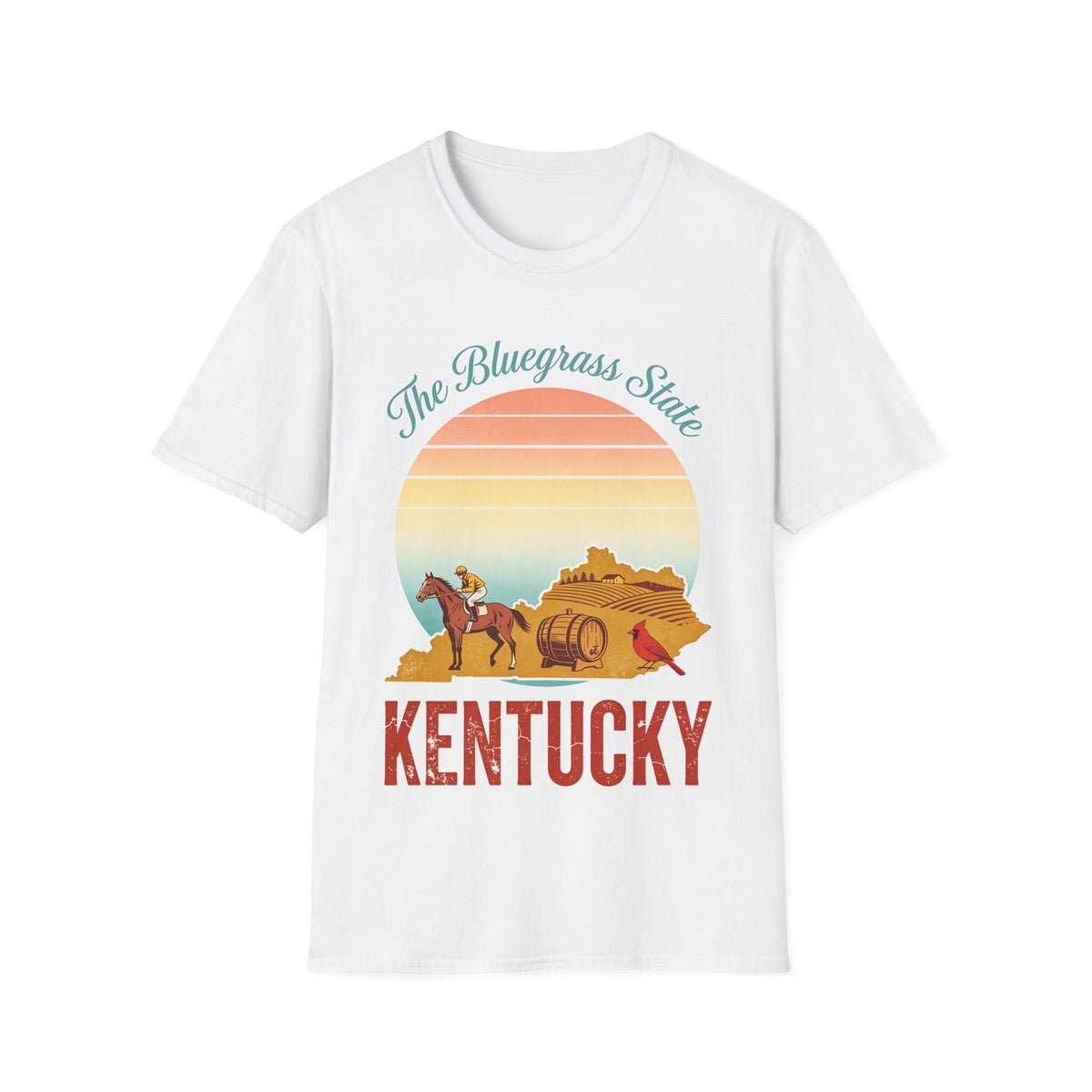 The Bluegrass State T-Shirt | Kentucky Sunset Horse Wagon Design