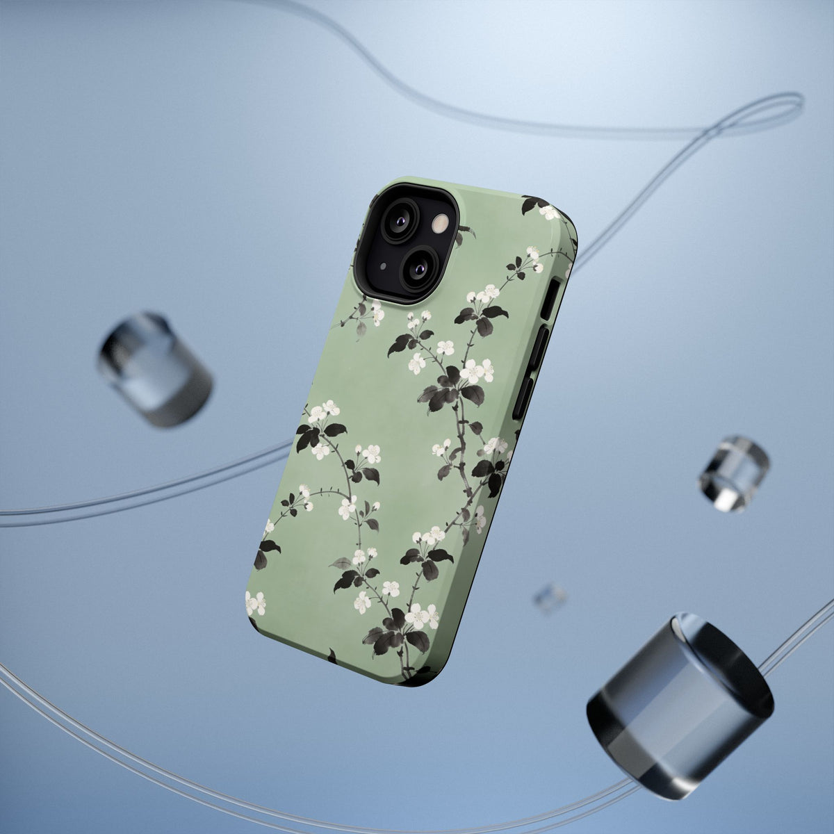 Floral Branch Impact-Resistant Phone Case — Green Botanical Protection
