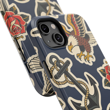 Vintage Tattoo Anchor & Eagle Impact-Resistant Phone Case