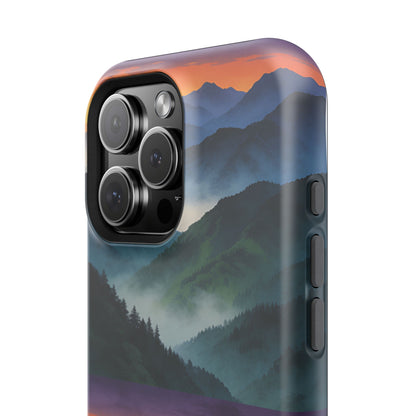 Mountain Mist Sunset Phone Case — Impact-Resistant Protective Cover