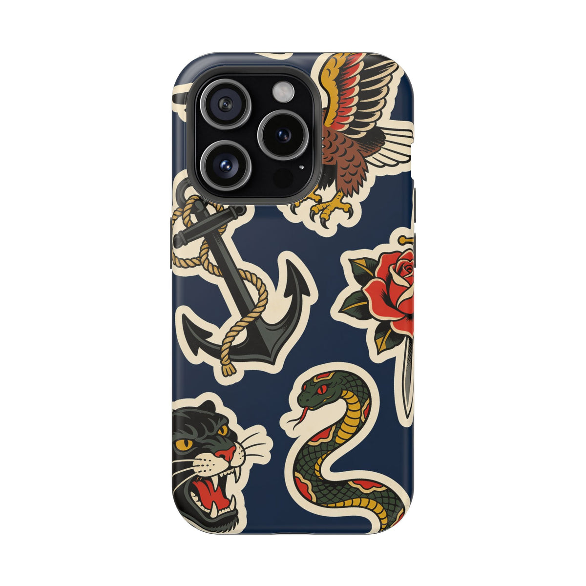 Vintage Tattoo Anchor & Eagle Impact-Resistant Phone Case