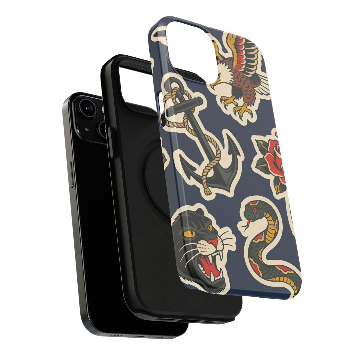 Vintage Tattoo Anchor & Eagle Impact-Resistant Phone Case