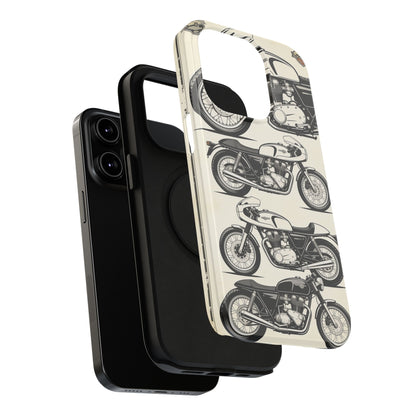 Retro Motorcycle Impact Phone Case — Vintage Cafe Racer Design