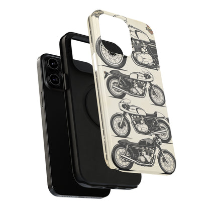 Retro Motorcycle Impact Phone Case — Vintage Cafe Racer Design