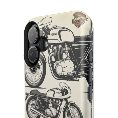 Retro Motorcycle Impact Phone Case — Vintage Cafe Racer Design
