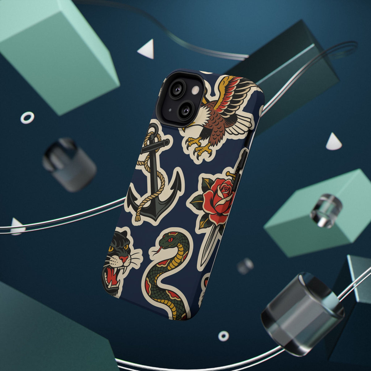 Vintage Tattoo Anchor & Eagle Impact-Resistant Phone Case