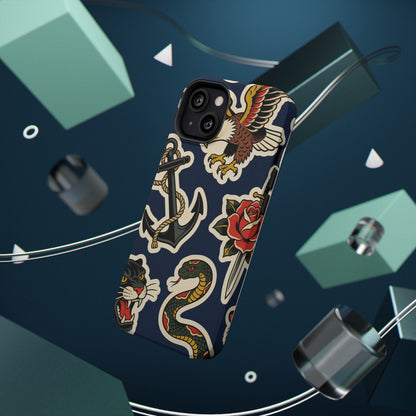 Vintage Tattoo Anchor & Eagle Impact-Resistant Phone Case