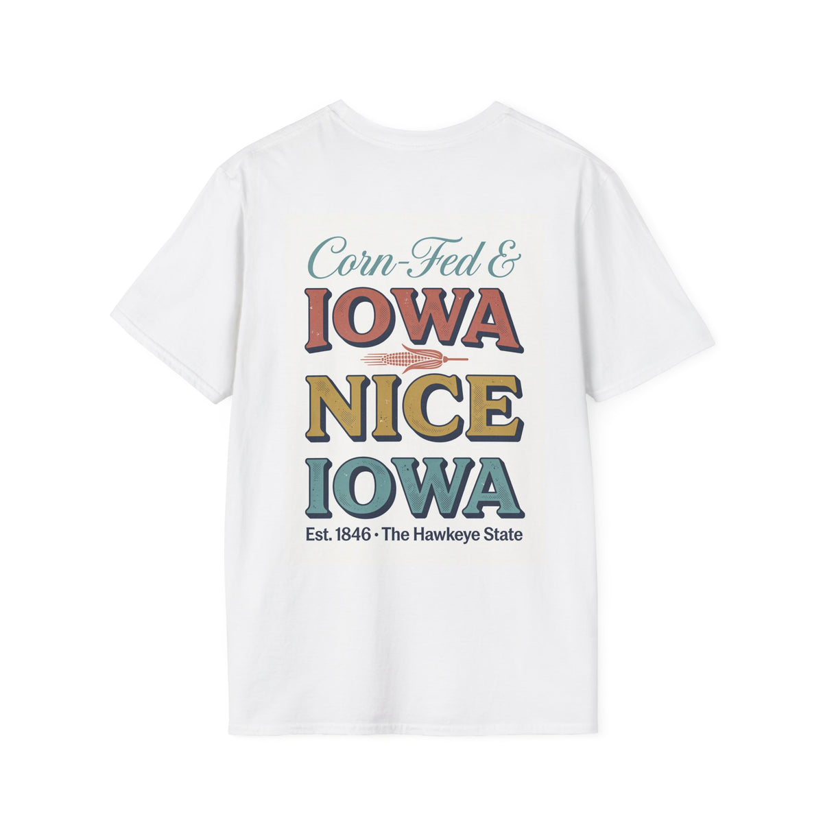 The Hawkeye State Iowa T-Shirt | Cornfield, Meadowlark & Sunset Design