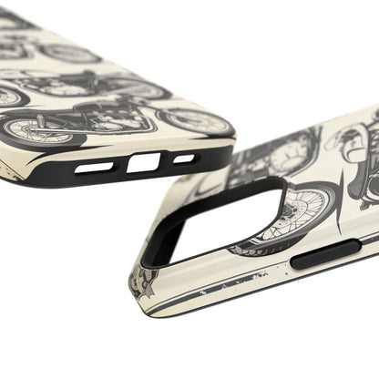 Retro Motorcycle Impact Phone Case — Vintage Cafe Racer Design