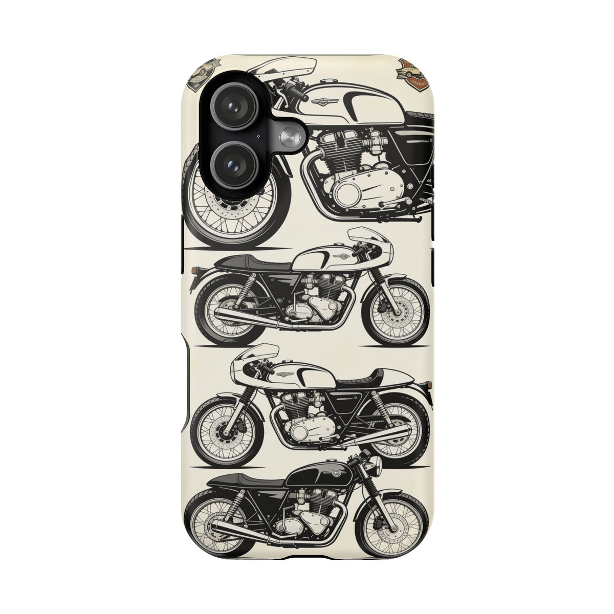 Retro Motorcycle Impact Phone Case — Vintage Cafe Racer Design