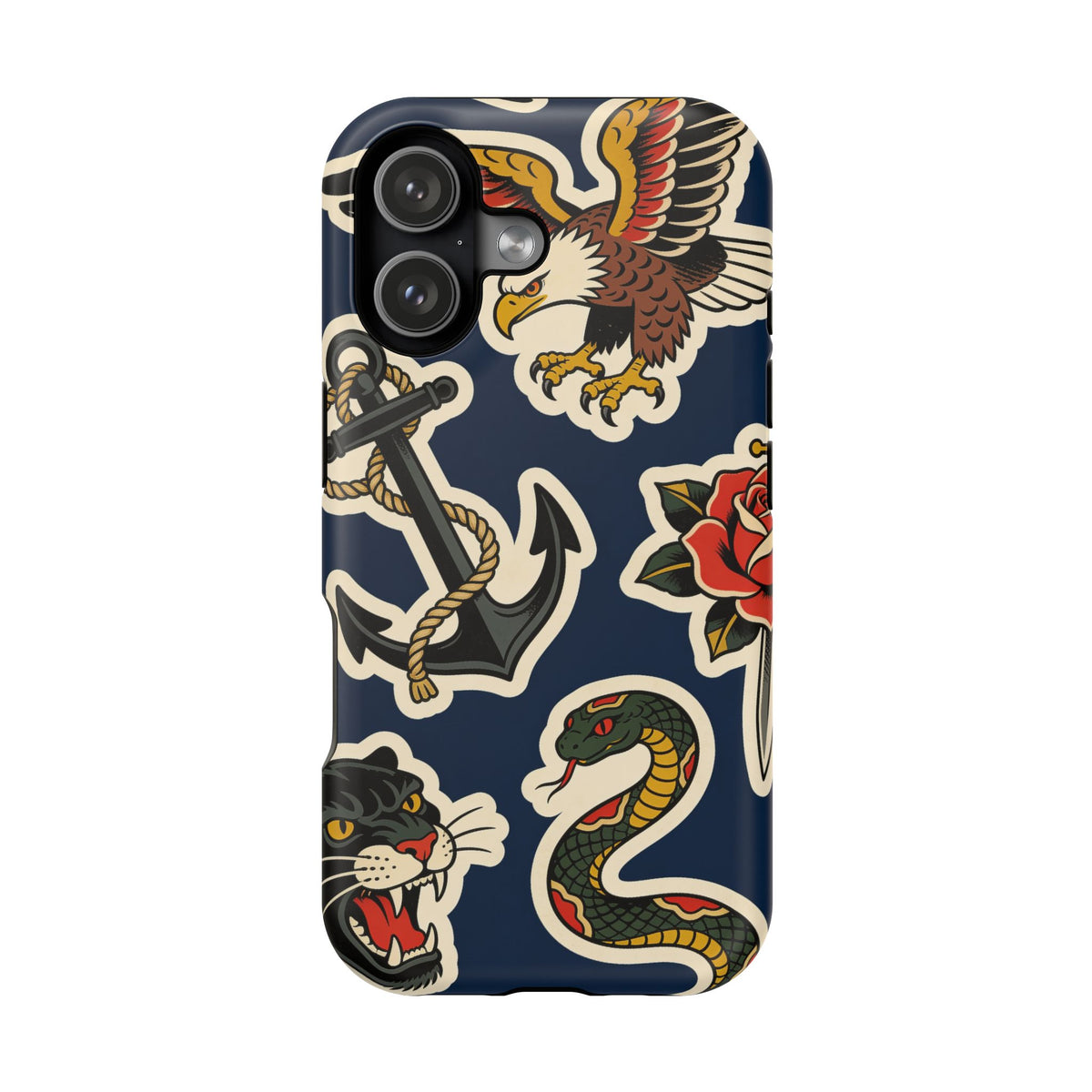 Vintage Tattoo Anchor & Eagle Impact-Resistant Phone Case