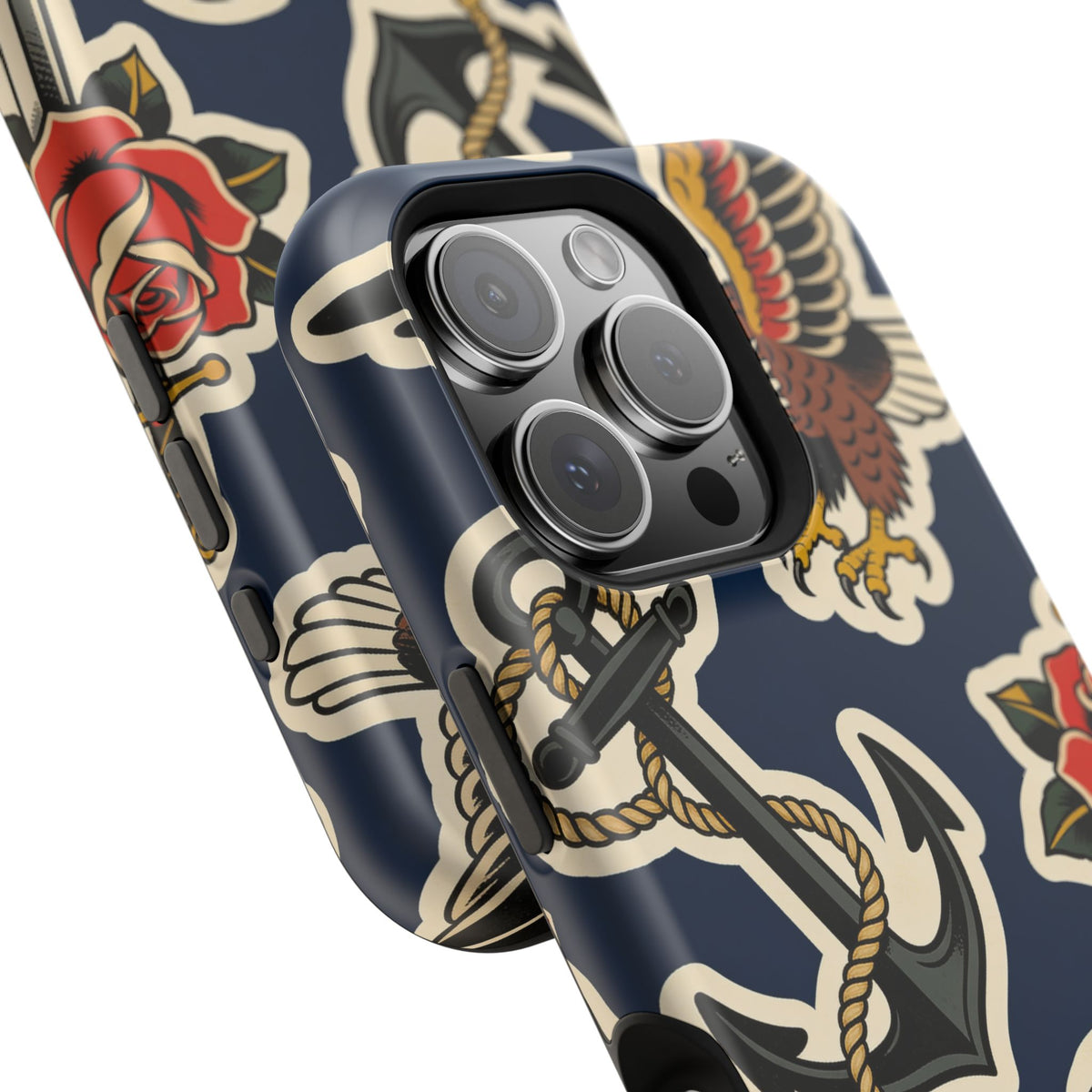 Vintage Tattoo Anchor & Eagle Impact-Resistant Phone Case
