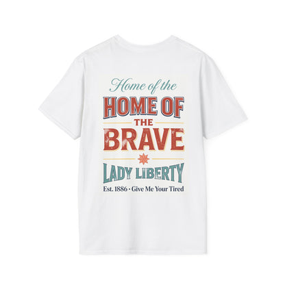 Home of the Brave T-Shirt — Statue of Liberty Retro Patriotic Tee
