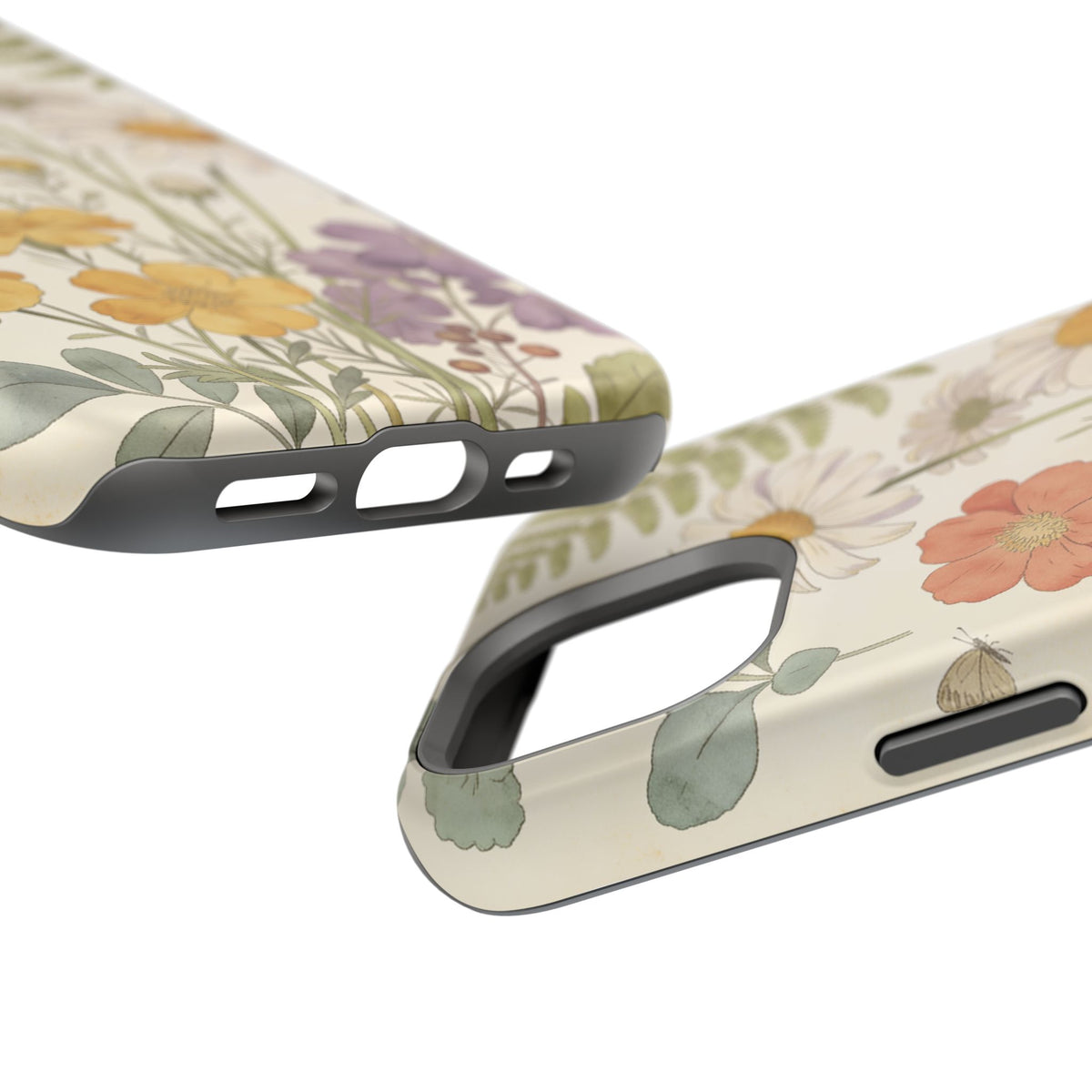 Floral Wildflower Impact-Resistant Phone Case — Daisy & Fern Protective Cover