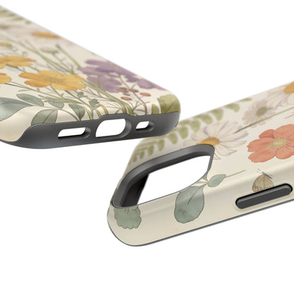 Floral Wildflower Impact-Resistant Phone Case — Daisy & Fern Protective Cover