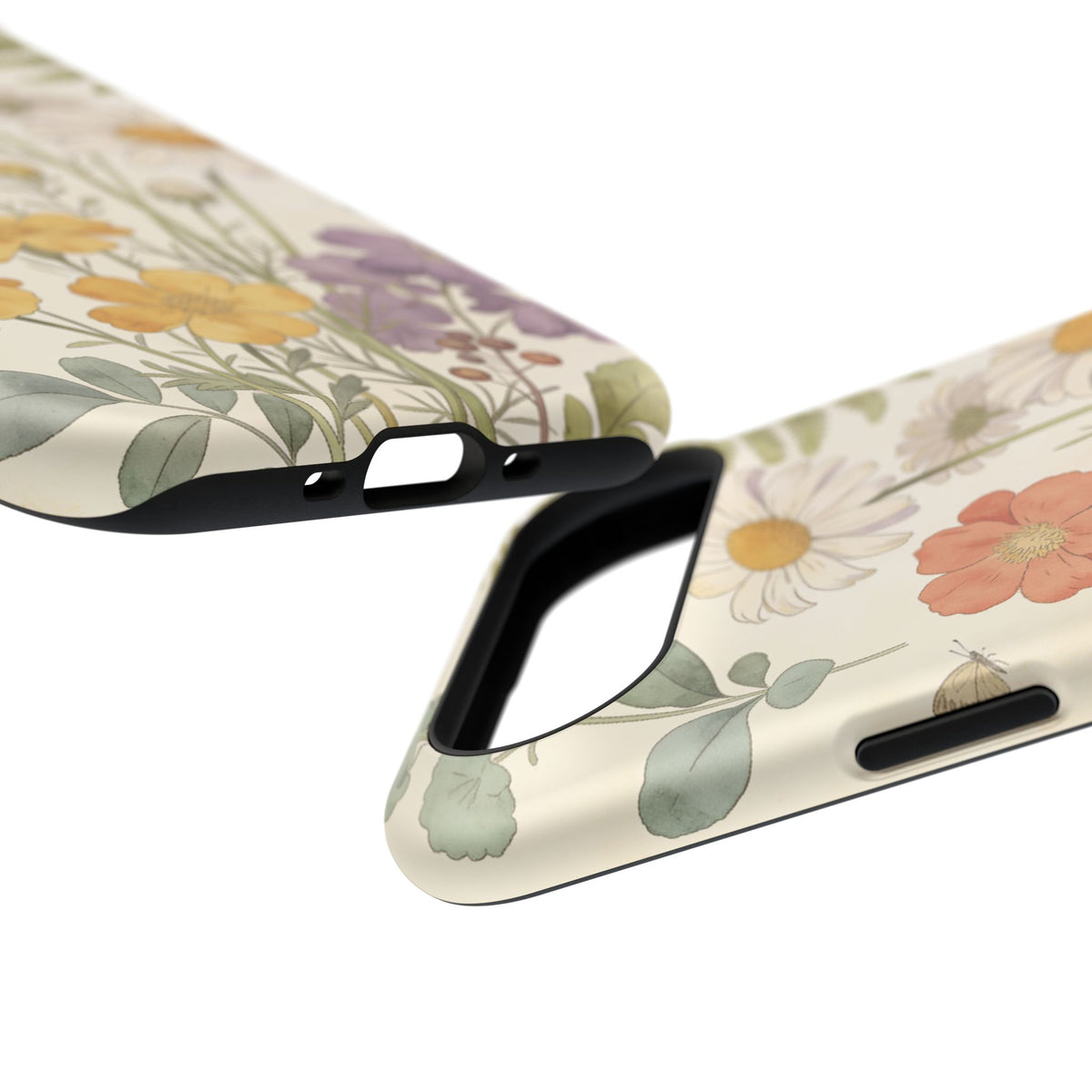 Floral Wildflower Impact-Resistant Phone Case — Daisy & Fern Protective Cover
