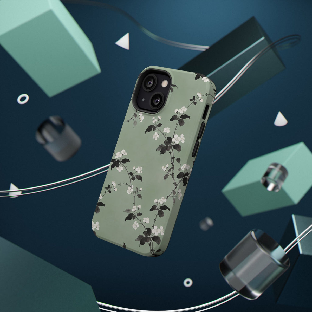 Floral Branch Impact-Resistant Phone Case — Green Botanical Protection