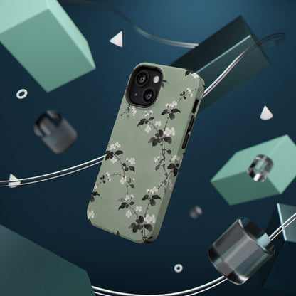 Floral Branch Impact-Resistant Phone Case — Green Botanical Protection
