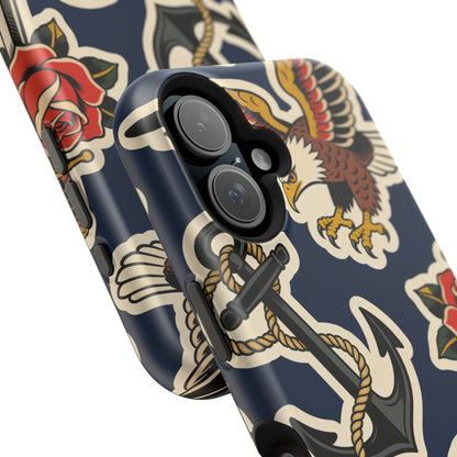 Vintage Tattoo Anchor & Eagle Impact-Resistant Phone Case