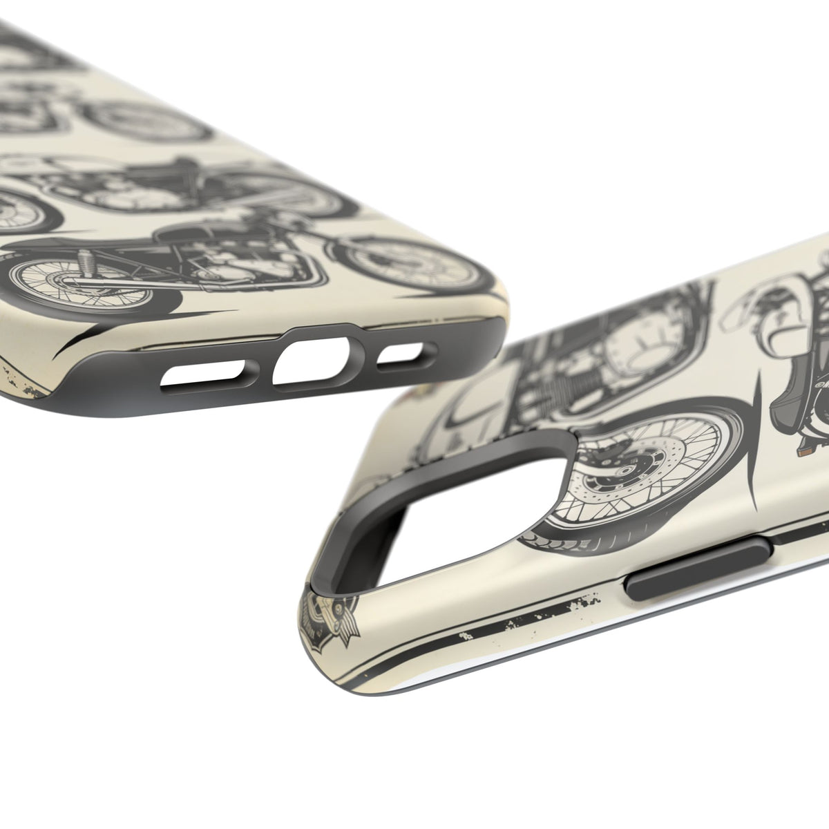 Retro Motorcycle Impact Phone Case — Vintage Cafe Racer Design