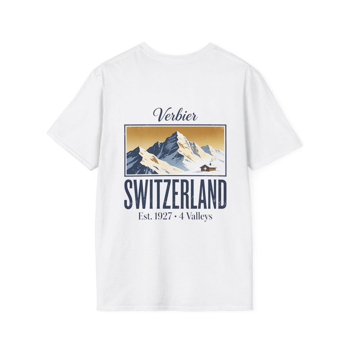 Verbier Switzerland T-Shirt — Vintage Swiss Alps Ski Chalet Souvenir Tee