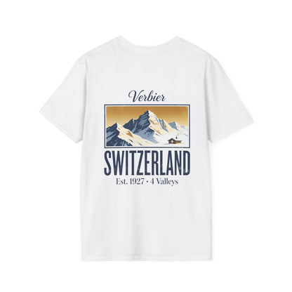 Verbier Switzerland T-Shirt — Vintage Swiss Alps Ski Chalet Souvenir Tee